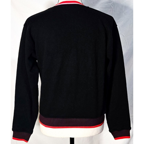 McQ Alexander McQueen Sweatshirt Graphic Long Sleeve Skull Swallow Red Black - Picture 2 of 4